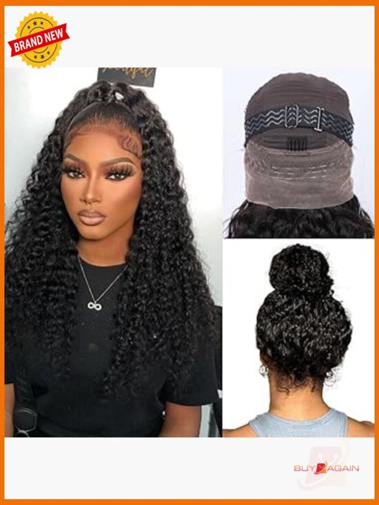 360 Lace Front Wig Human Hair Glueless Water Wave Drawstring 220 Density